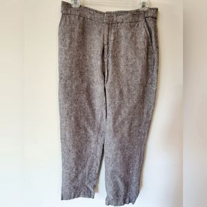 Heather grey 100% linen pants Coldwater Creek 8 Petite NWOT
